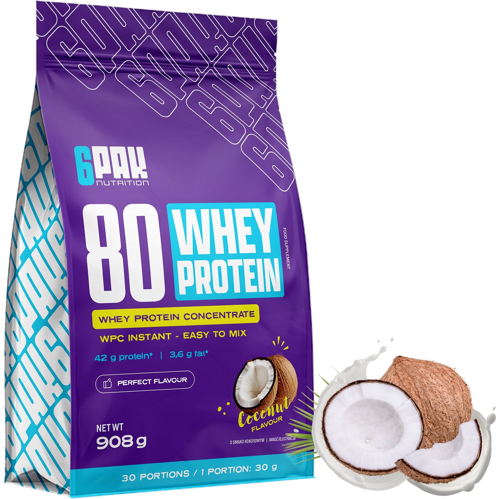 WHEY Protein WPC 100% 908G Whey Protein BCAA Instant