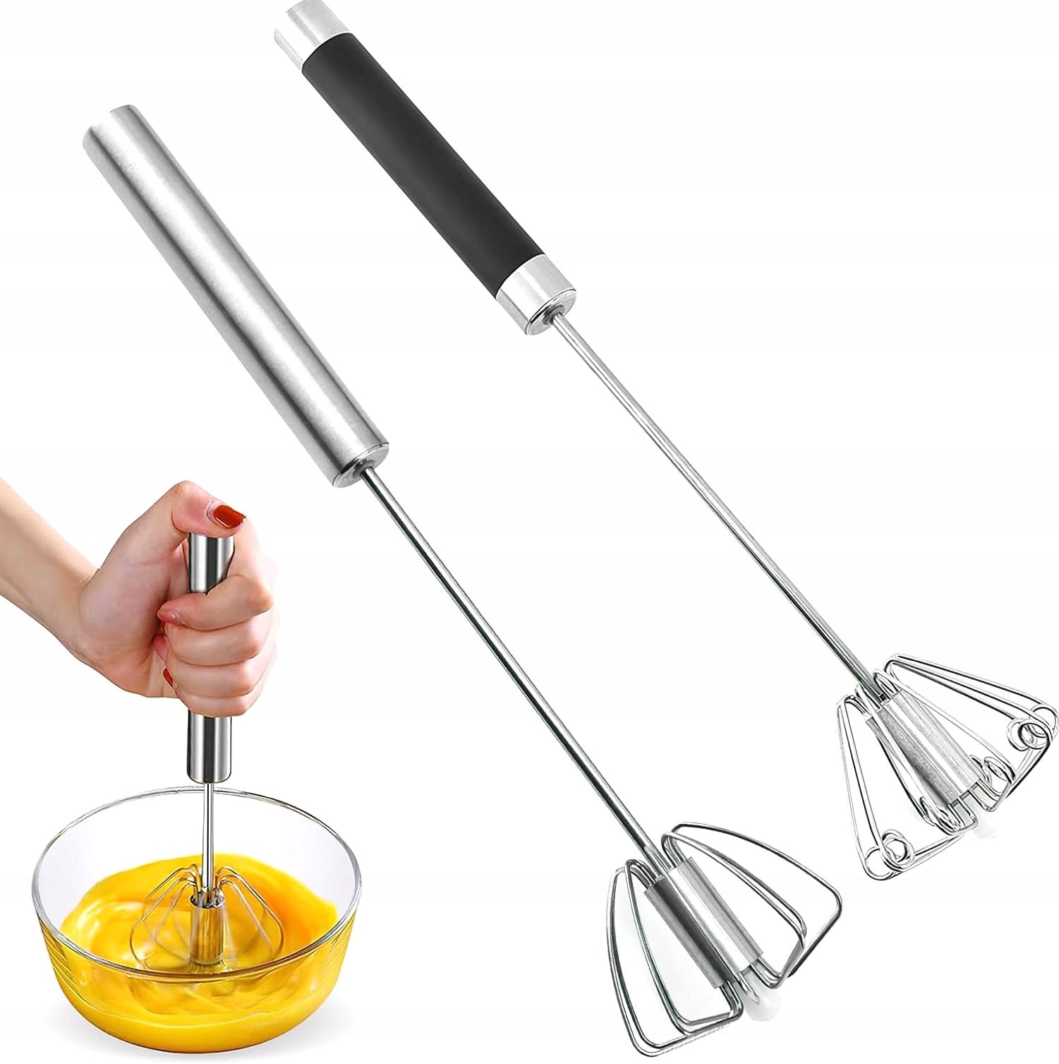 WHISK 2 PIECES SEMI-AUTOMATIC MANUAL STAINLESS STEEL MIXING