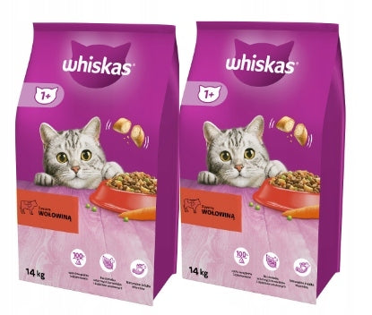 WHISKAS ADULT BEEF AND CARROTS 14KG x2 / 28 KG