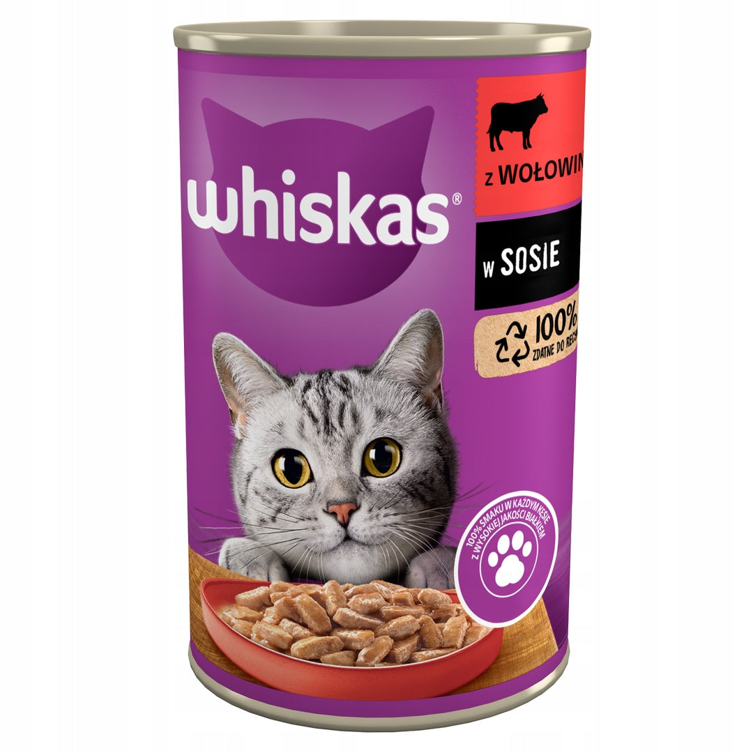 WHISKAS BEEF 400g can cat food