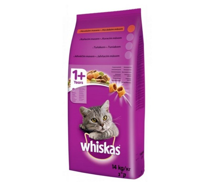 WHISKAS DRY CAT FOOD BEEF 14 KG Brand Whiskas