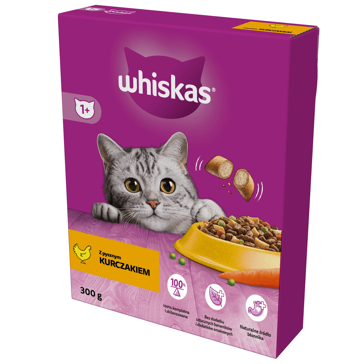 WHISKAS Dry Cat Food with Chicken 300 g