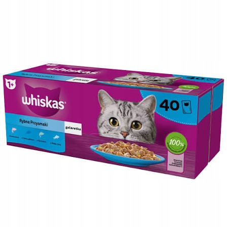 WHISKAS FISH DELICACIES ELK/TUNA/COD/B.FISH 40*85G