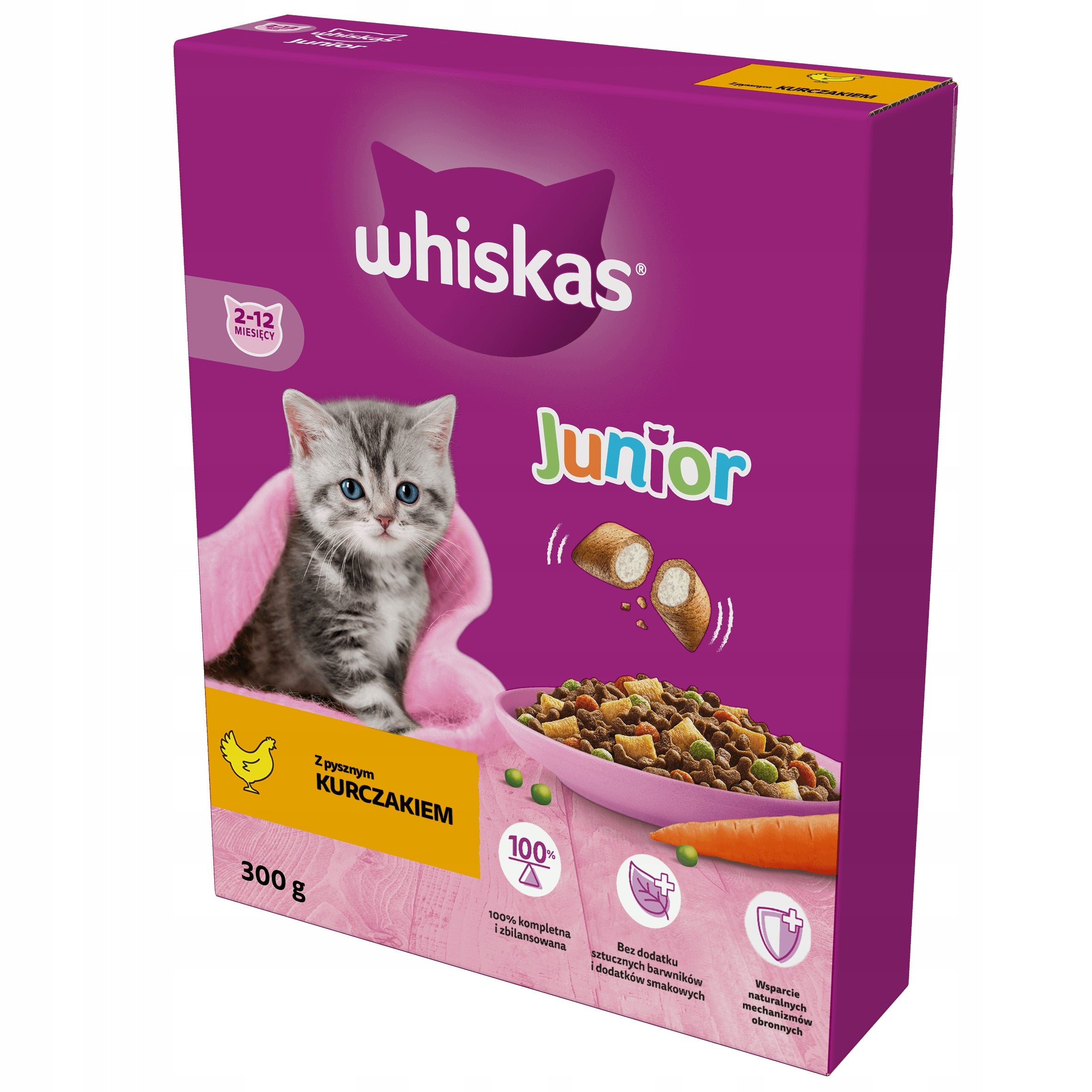 WHISKAS Junior Dry Cat Food with Chicken 300 g