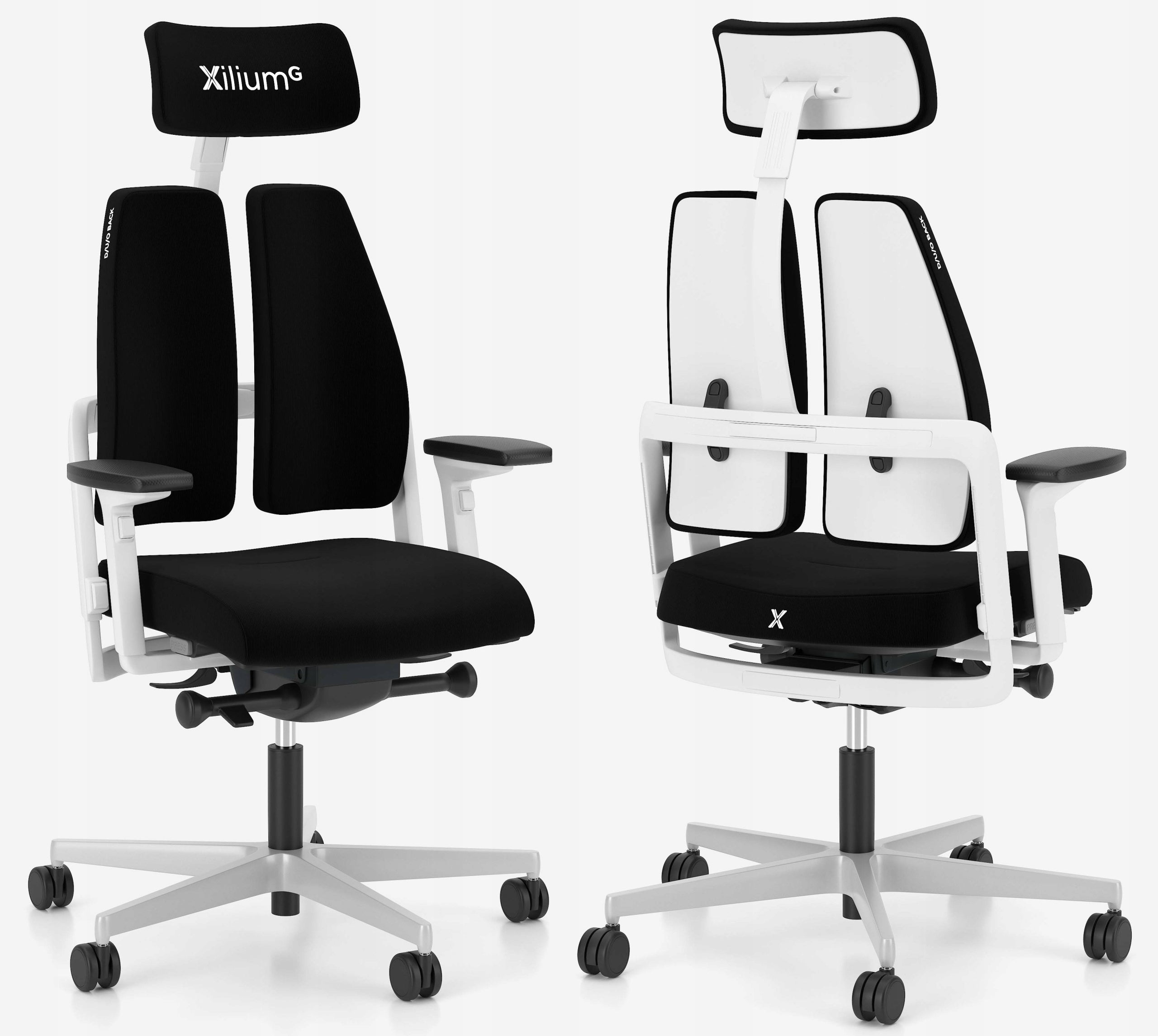 WHITE AND BLACK Ergonomic Office Chair Gaming Swivel Chair Xilium G
