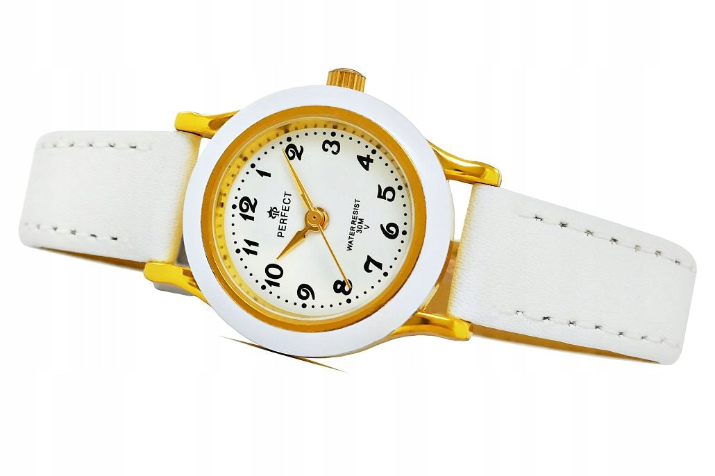 WHITE AND GOLD CHILDREN'S WATCH - COMMUNION - ON THE STRAP -PERFECT