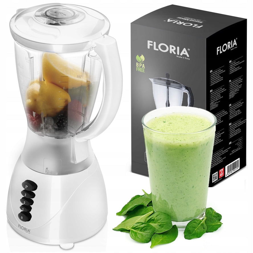 WHITE CUP BLENDER 3 GEARS + PULSE 1,5L 300W