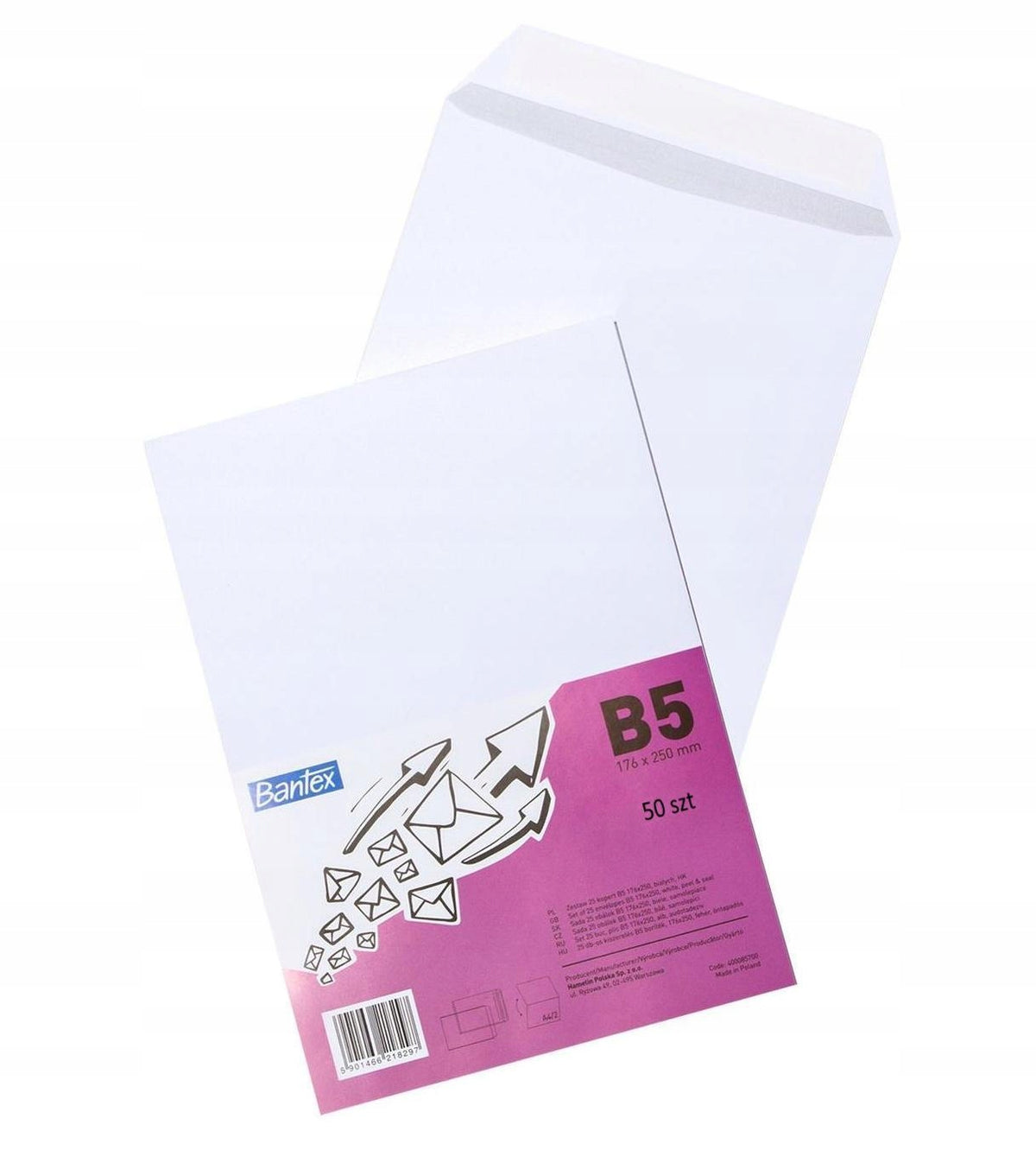 WHITE ENVELOPES B5 SET OF 50 OFFICE CLASSIC PAPER ENVELOPES