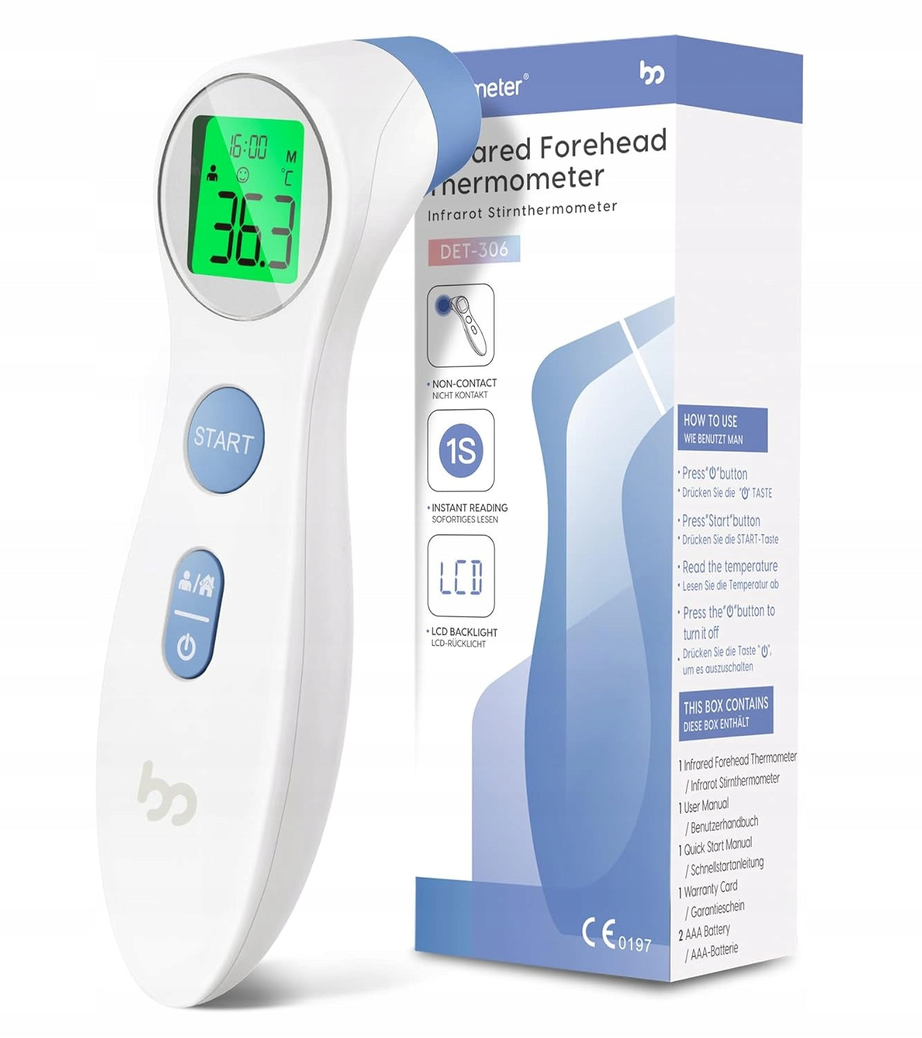 WHITE FRONT THERMOMETER - FEMOMETER - DET-306 Medical device no