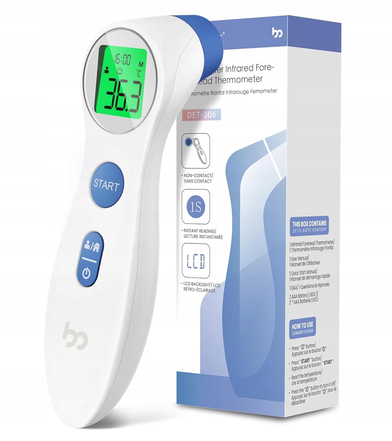 WHITE FRONT THERMOMETER - FEMOMETER - DET-306