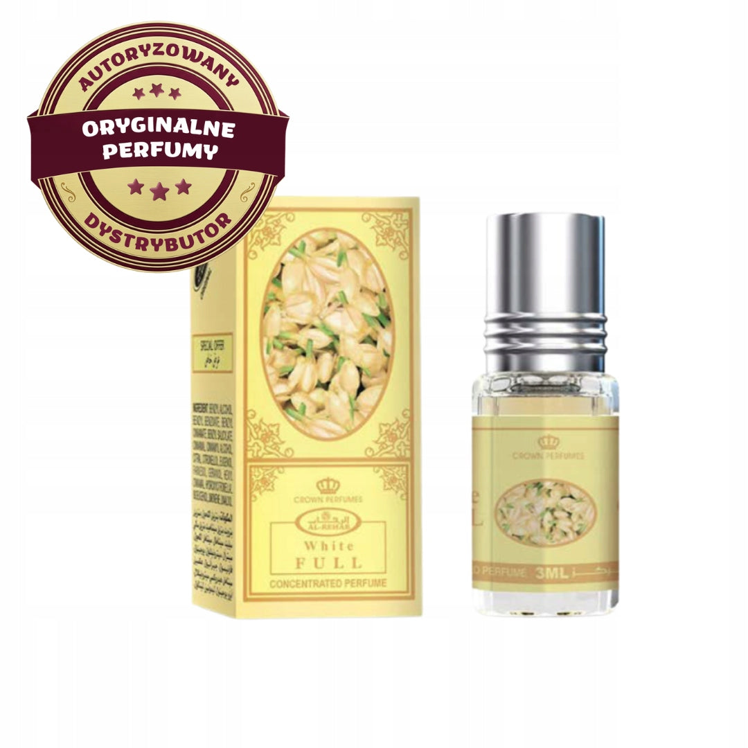 WHITE FULL ARABIC PERFUME IN JASMINE OIL EXPRESSIVE 3 ml AL REHAB