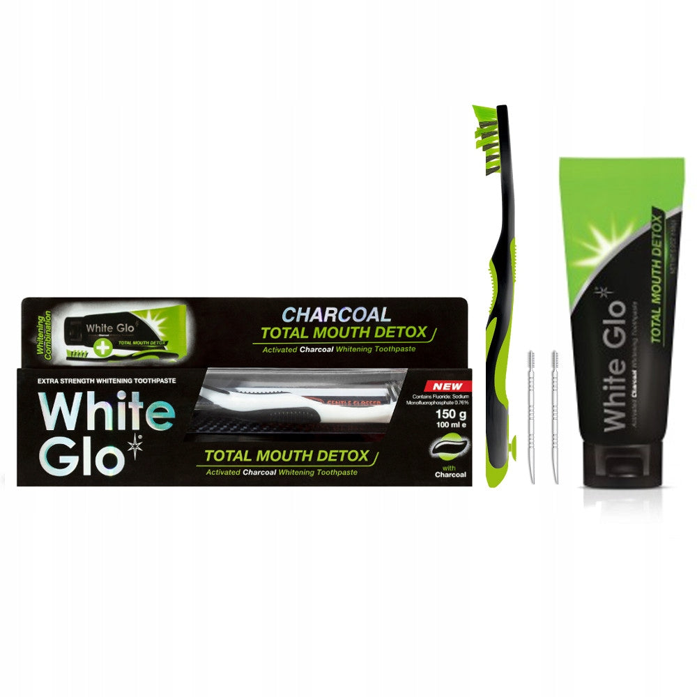 Aufhellende Zahnpasta mit Holzkohle White Glo Charcoal Total Mouth Detox 150 g 