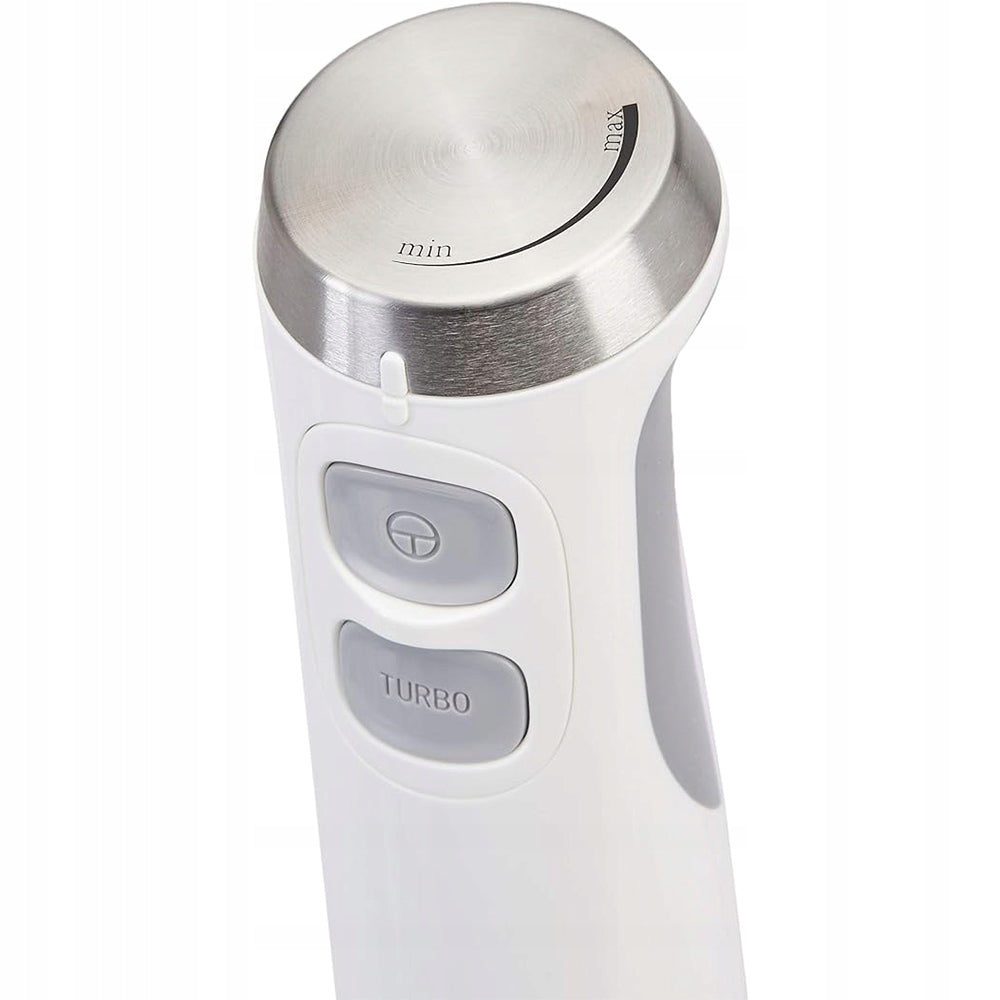 WHITE HAND BLENDER WITH TRANSPARENT MEASURING CUP DIFFERENT SPEED MODES 600W Brand Amazon