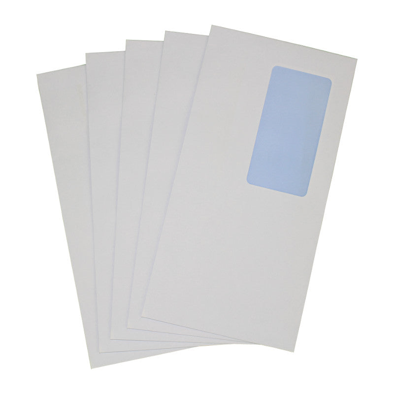 WHITE PAPER ENVELOPES DL SK RIGHT WINDOW 25 pcs Color white