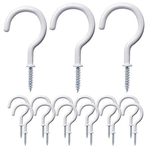 WHITE SCREW HOOKS FOR HANGING 2 5 CM SET OF 30 PIECES STEEL Brand no brand