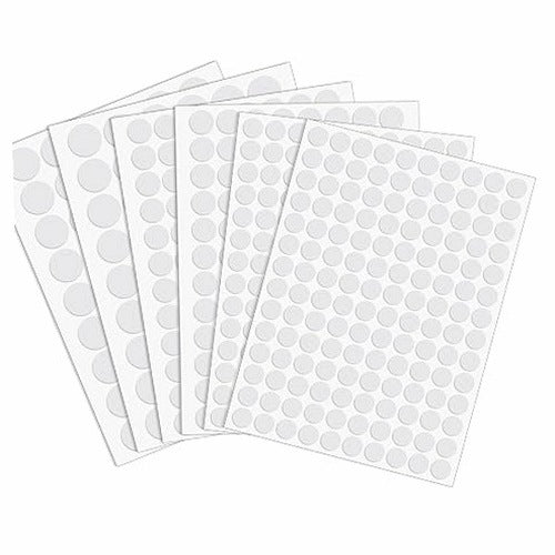 WHITE SELF-ADHESIVE SCREW CAPS FOR FURNITURE 12 15 21 MM 6 SHEETS