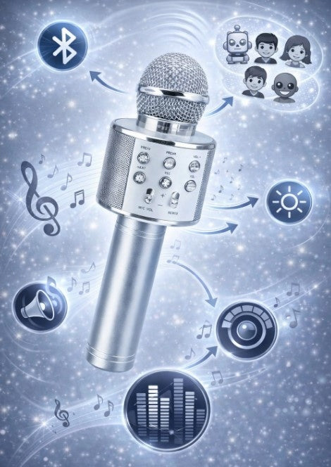 WHITE SMARTWATCH INCLUDED 3in1 WITH KARAOKE MICROPHONE + LED HEADPHONES Brand Craft & Magic