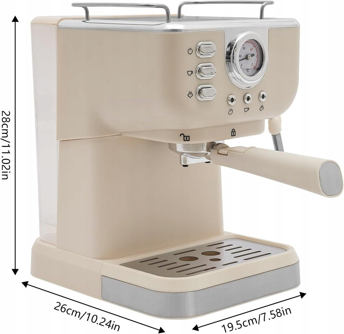 WHITE STYLISH COFFEE MAKER WITH MILK FROTHER FUNCTION 1050W 1,5L Model BIALY EKSPRES DO KAWY