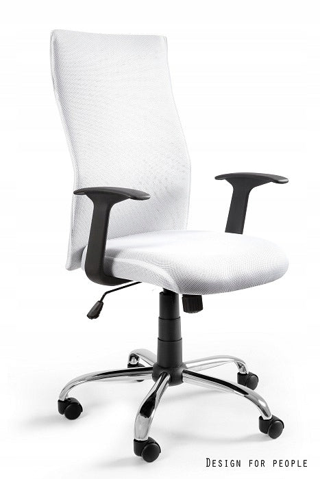 WHITE Swivel office chair BLACK ON BLACK Unique Brand Unique