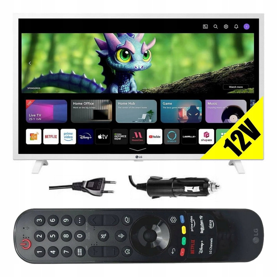 WHITE TV LG SMART TV WiFi BT webOS LED FHD 32'' Netflix YouTube 12V