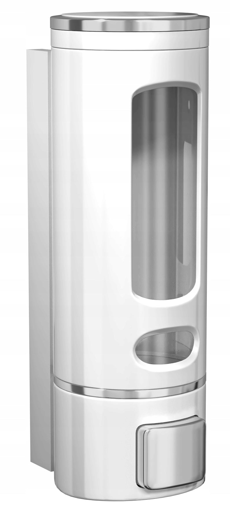 WHITE WALL DISPENSER OF LIQUID SOAP, GEL, SHAMPOO