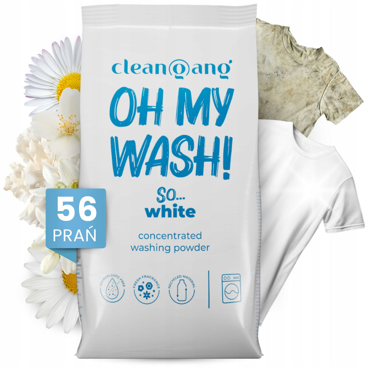 WHITE WASHING POWDER EFFICIENT CONCENTRATED 56 WASHES 2,7 KG GERMAN
