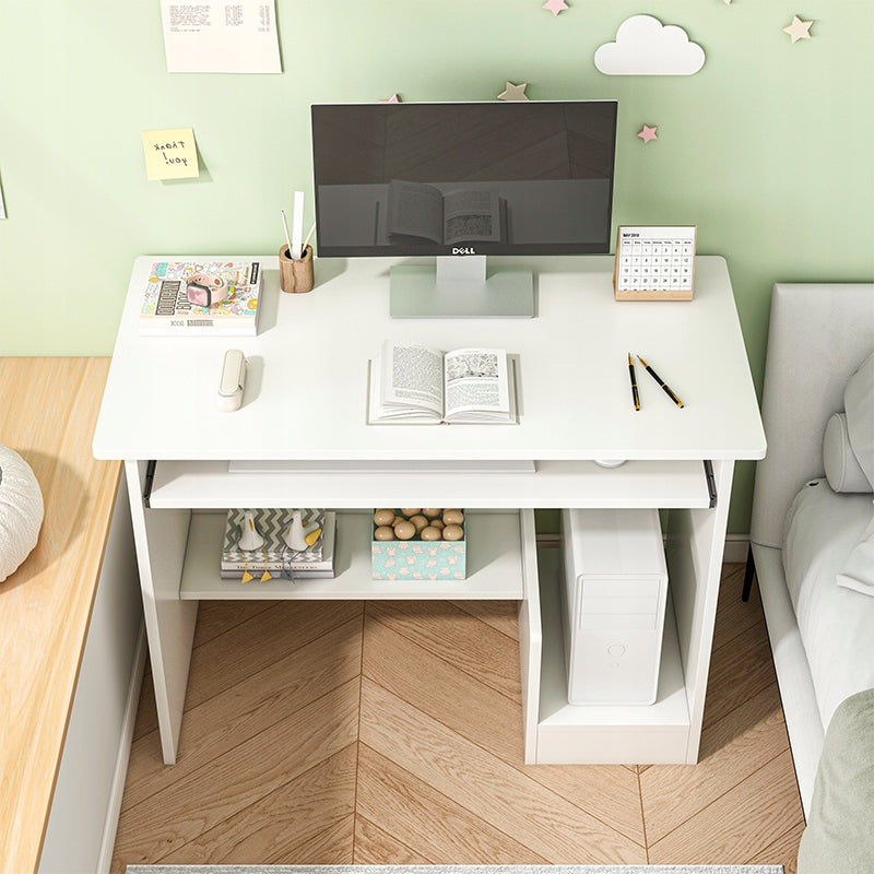 WHITE YOUTH DESK WITH DRAWER COMPUTER SHELVES MODERN TABLE Manufacturer code BIURKO BIAŁE MŁODZIEŻOWE Z SZUFLADĄ PÓŁKAMI