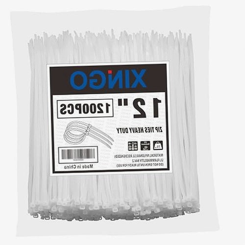 WHITE ZIPPER CLAMPS 30 CM FOR CABLES 1200 PCS.
