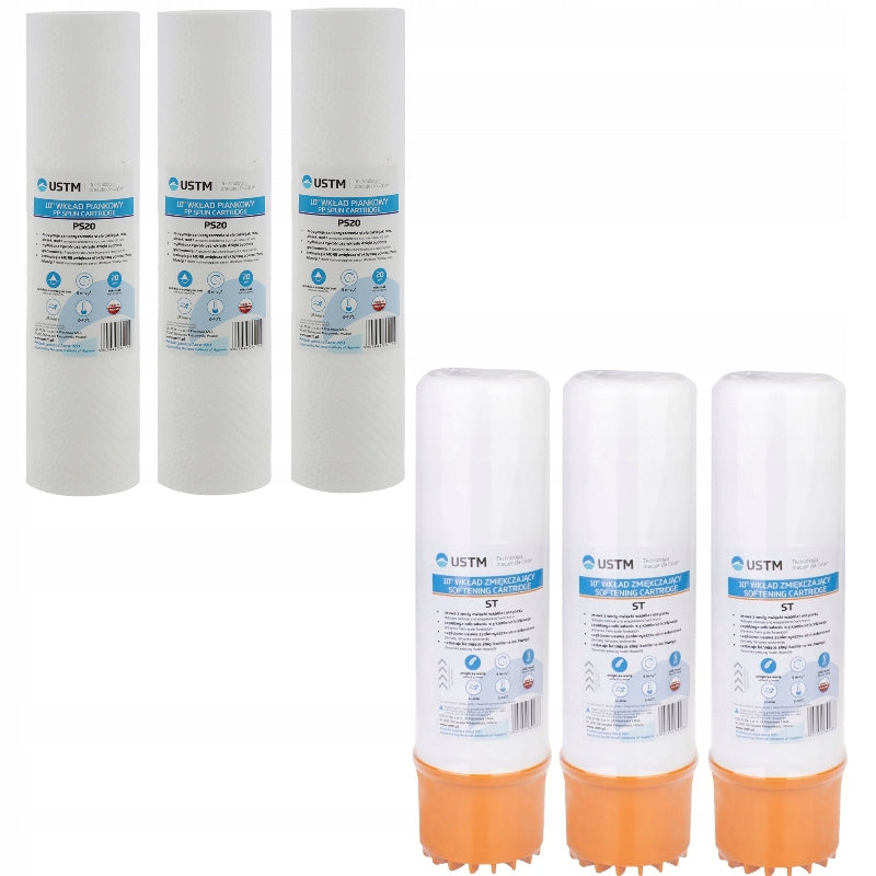 WHOLE HOUSE 2-STAGE WATER FILTER WITH SOFTENER USTM 1' Capacity 0 l