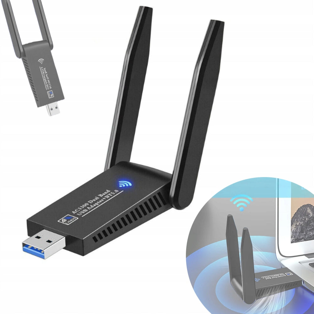 WI-Fi TO USB NETWORK ADAPTER WITH 1300Mbps 5GHz ANTENNAS ADAPTER