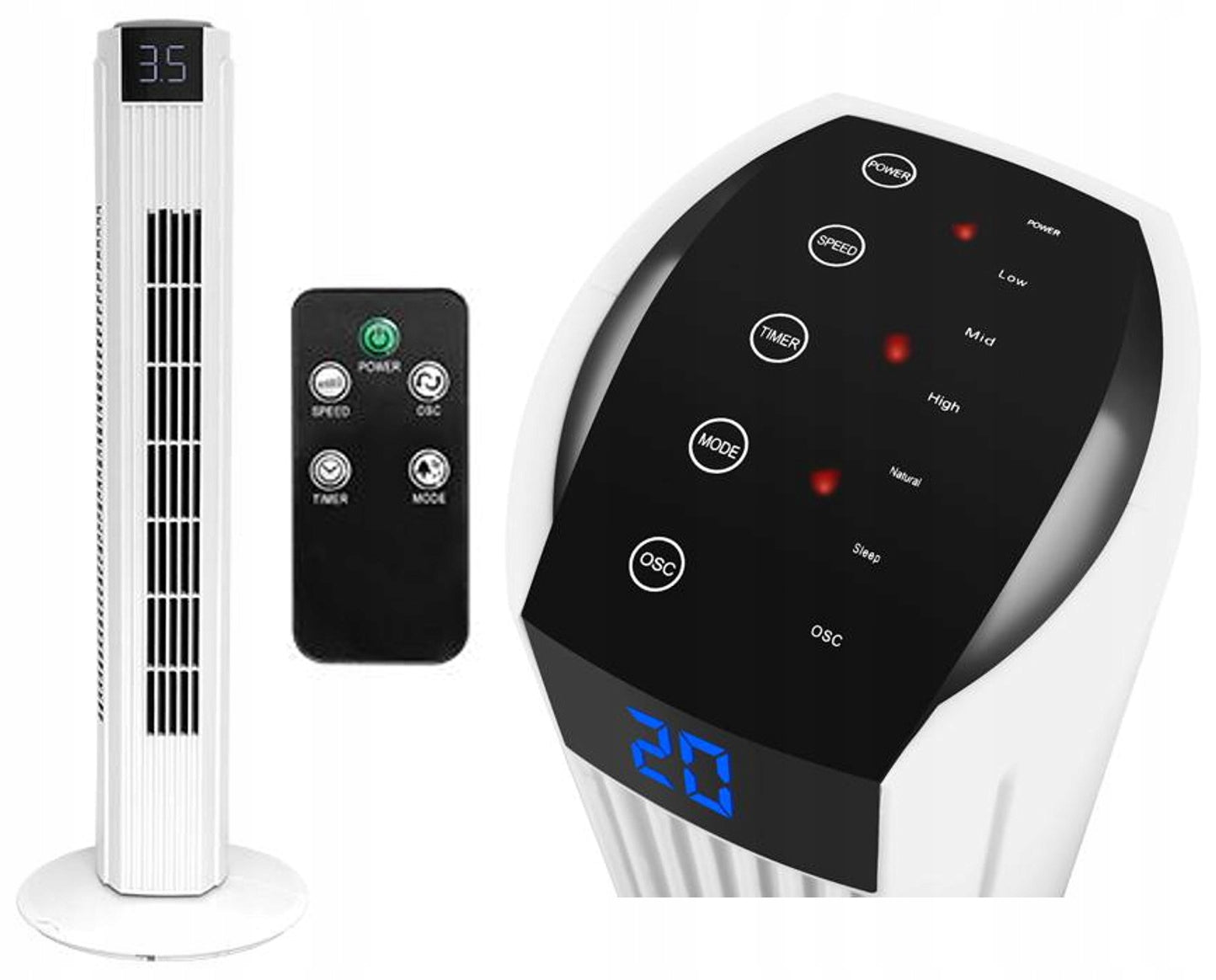 Fan Ltc LXWT25, Turmventilator, 82 cm. 