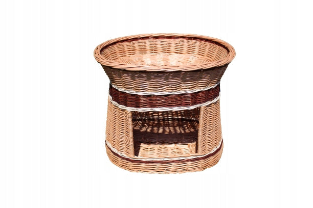 WICKER BED, OVAL, LED HOUSE FOR CAT DOG Color brown
