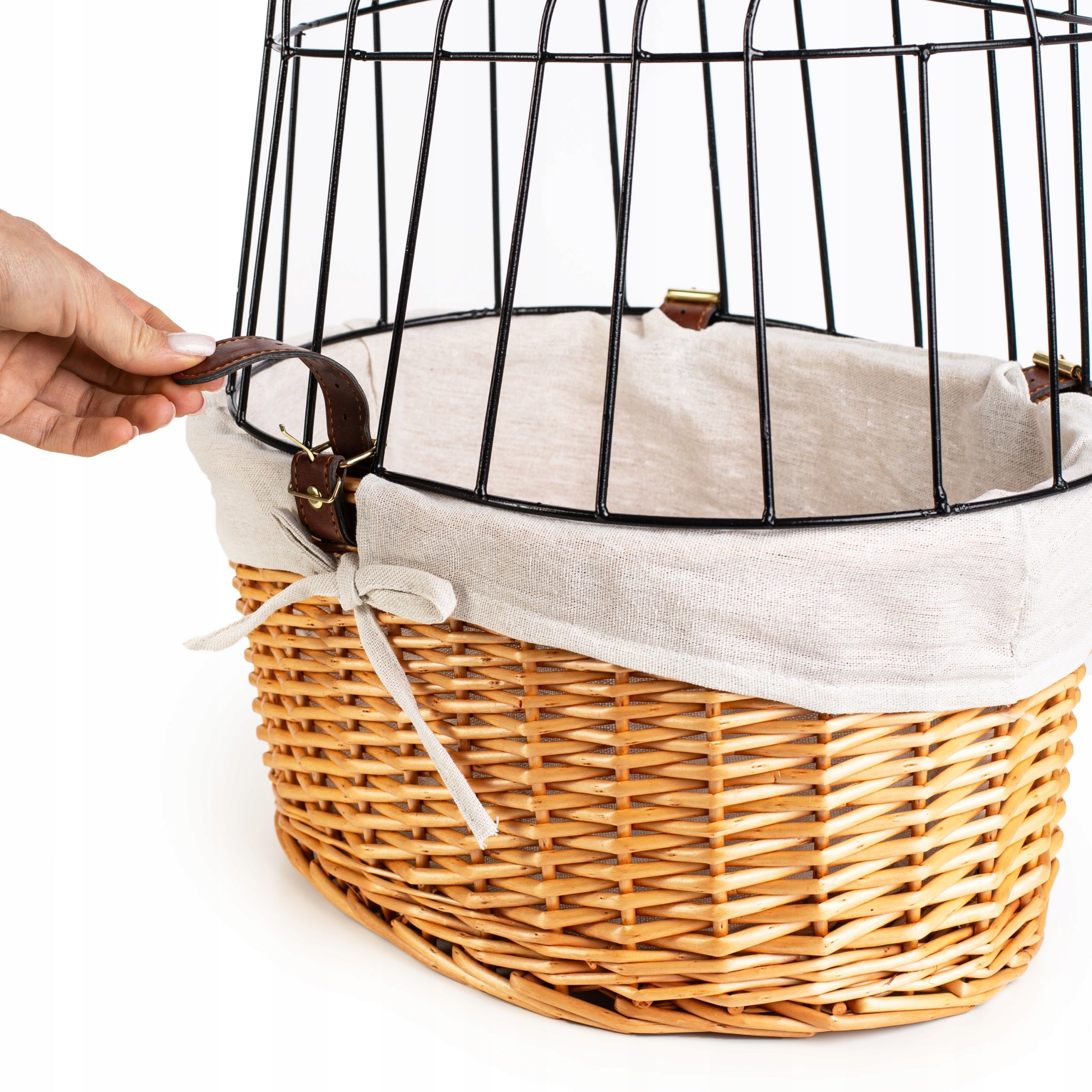 WICKER BICYCLE BASKET FOR MANAGER DOG TRANSPORTER FRONT BASKET Color brown