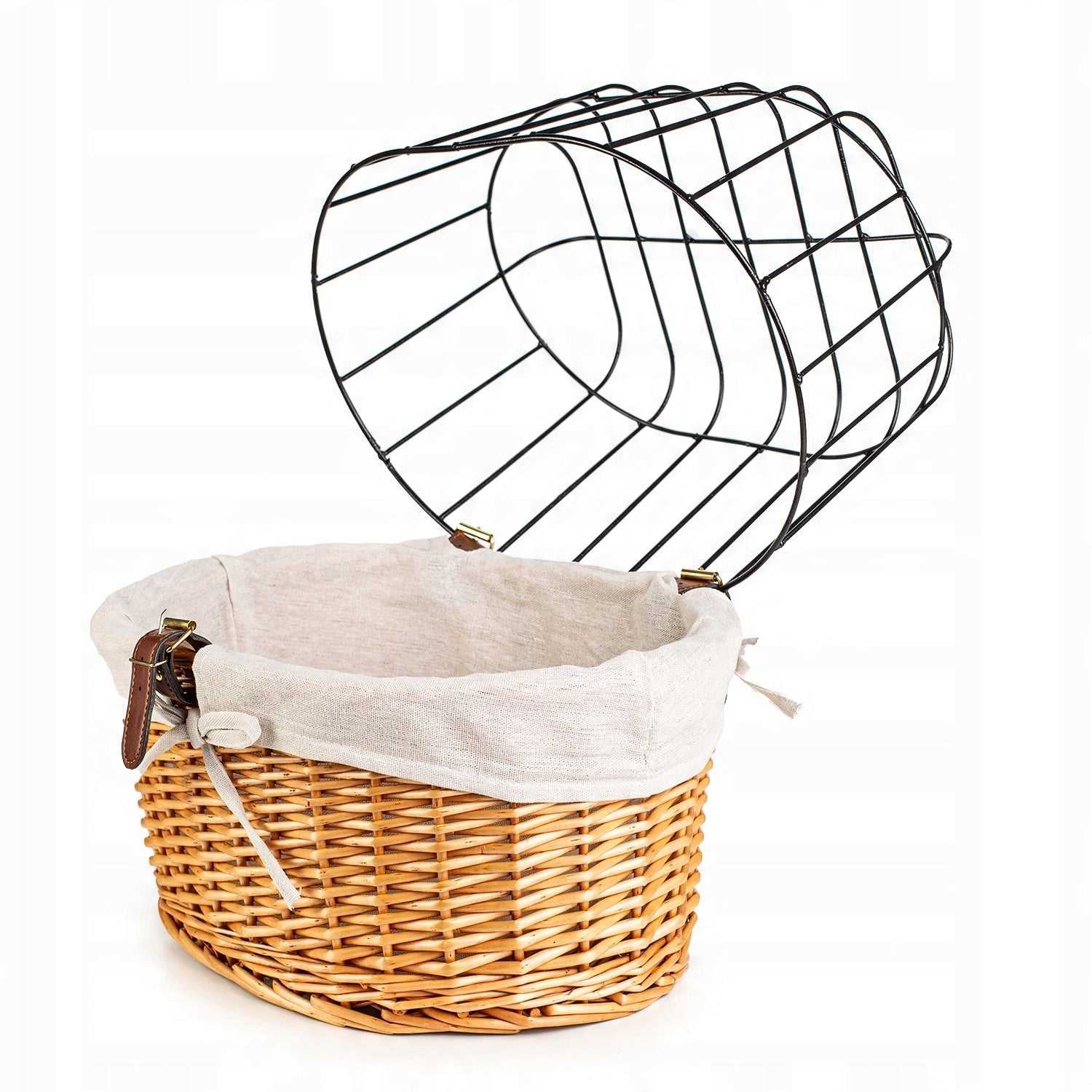 WICKER BICYCLE BASKET FOR MANAGER DOG TRANSPORTER FRONT BASKET Manufacturer code KR07 KOSZYK ROWEROWY PRZEDNI KIEROWNICĘ KOSZ