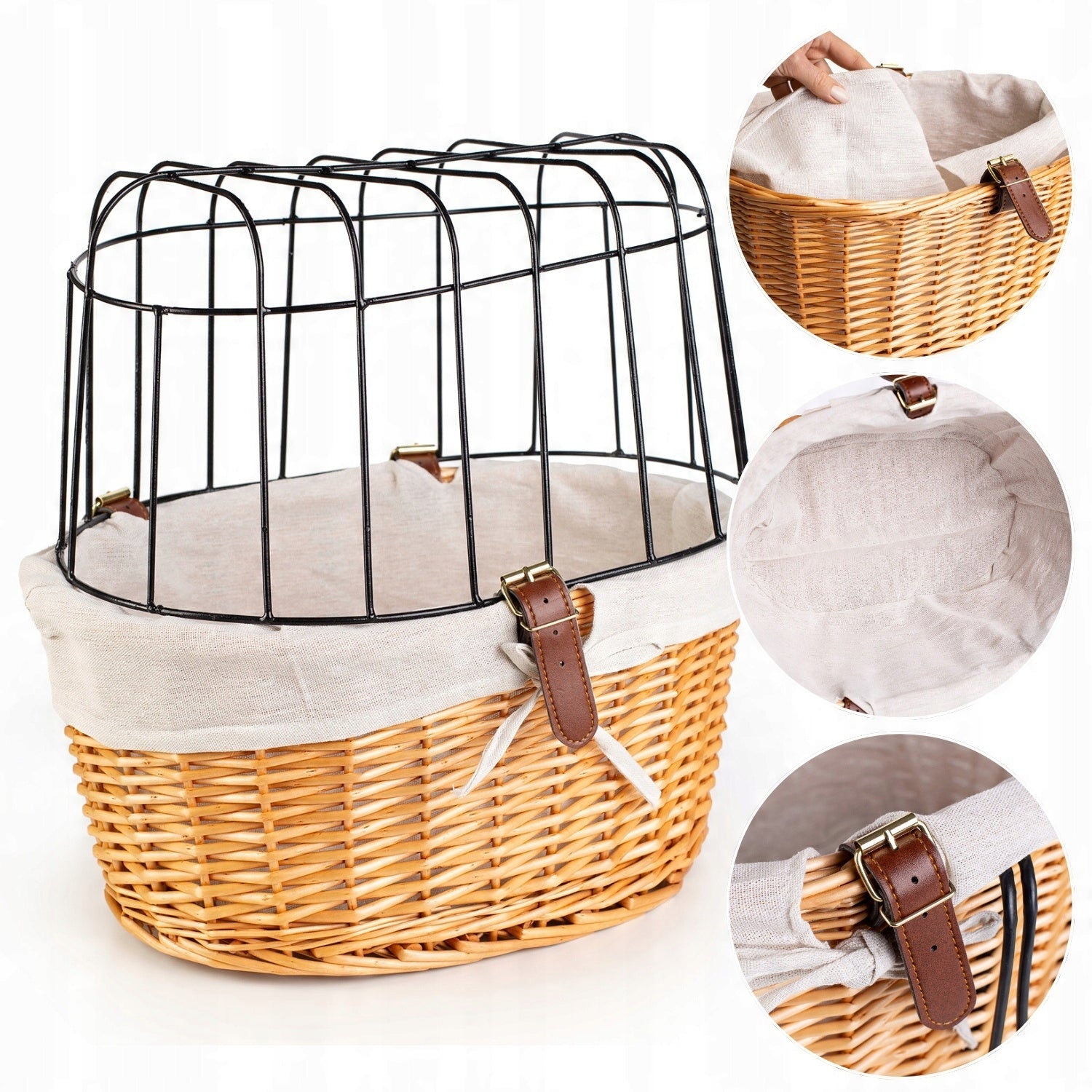 WICKER BICYCLE BASKET FOR MANAGER DOG TRANSPORTER FRONT BASKET Packaging status original
