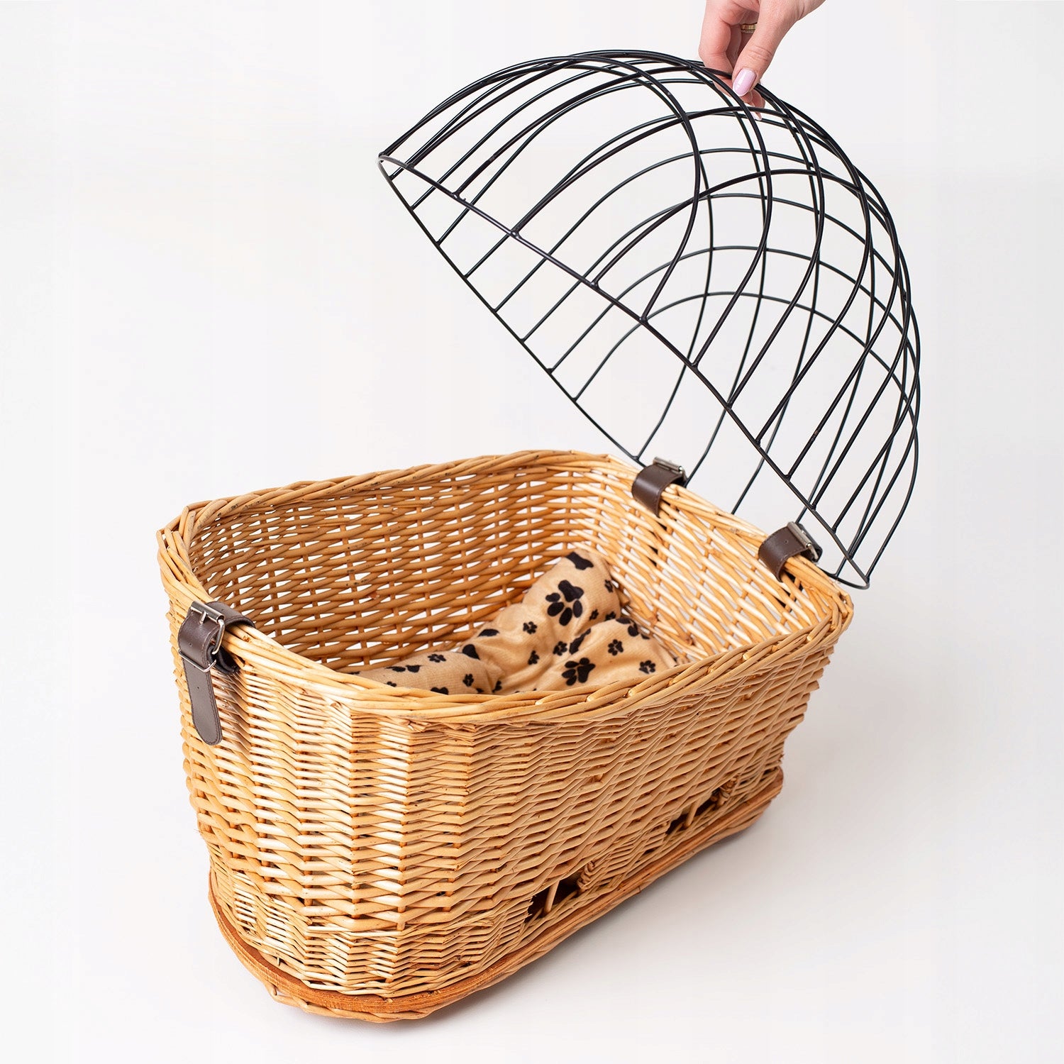 WICKER BIKE BASKET FOR LUGGAGE RACK DOG TRANSPORTER REAR BASKET LARGE Main material wicker