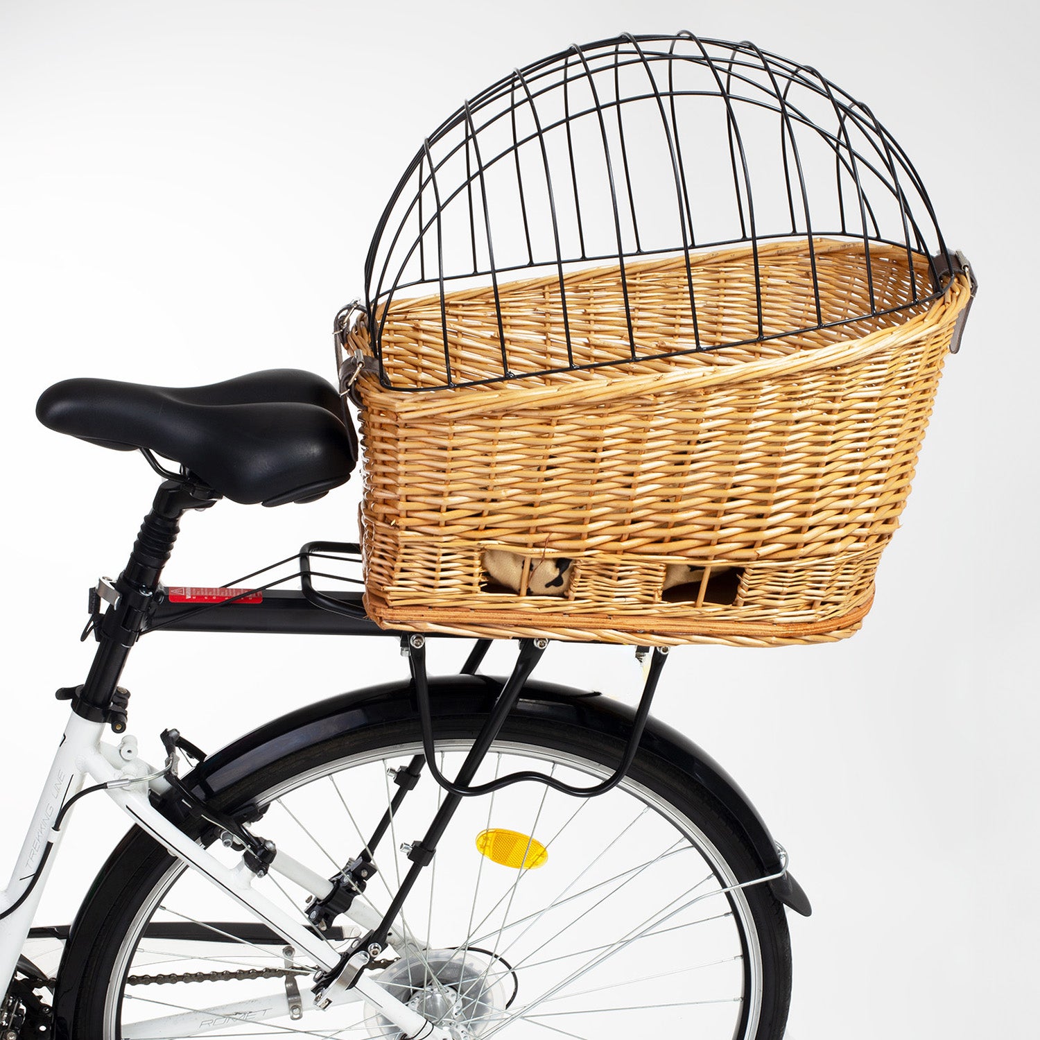 WICKER BIKE BASKET FOR LUGGAGE RACK DOG TRANSPORTER REAR BASKET LARGE Size M/L