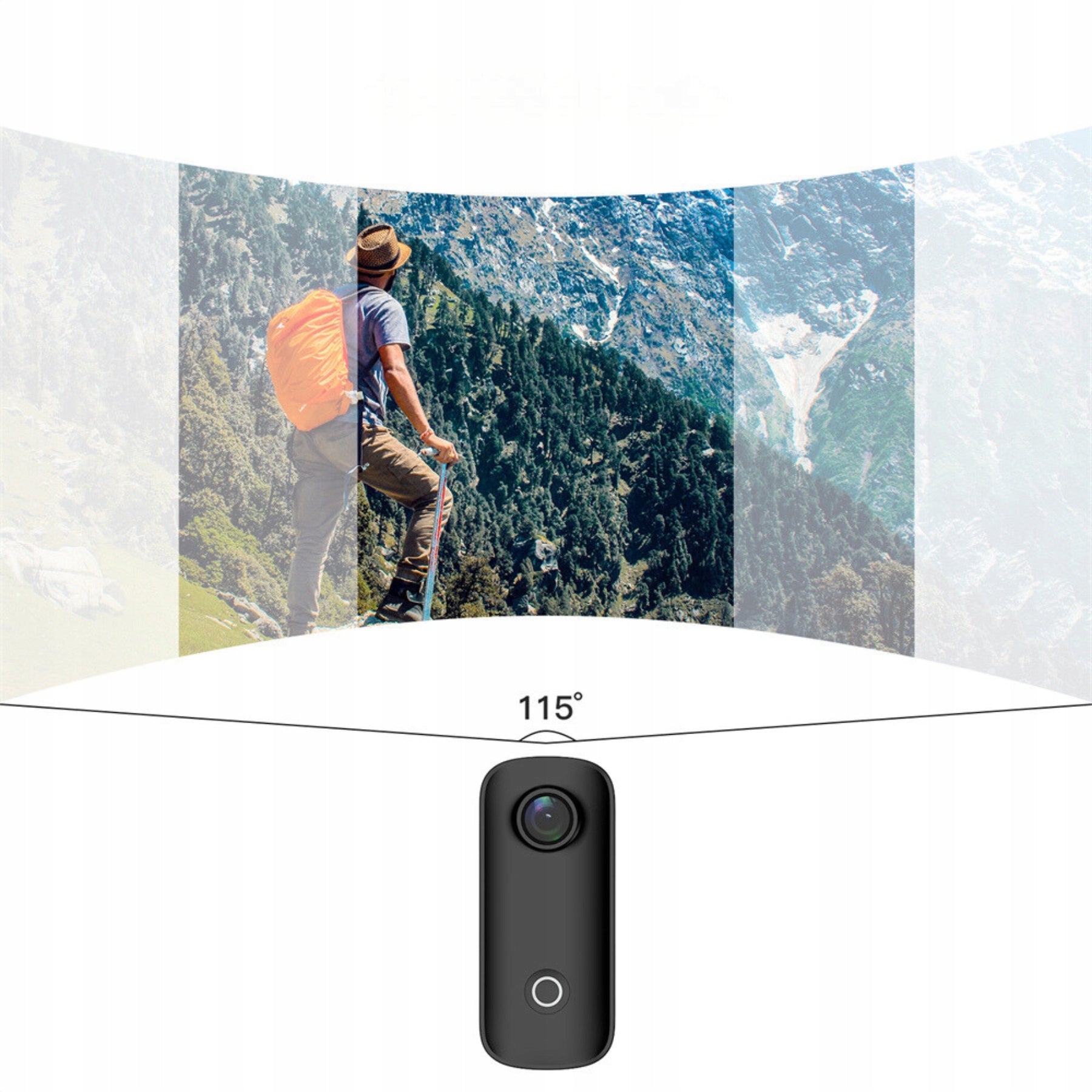 WIDE ANGLE Sports Camera Waterproof Video 4K WiFi Action Recorder Color black