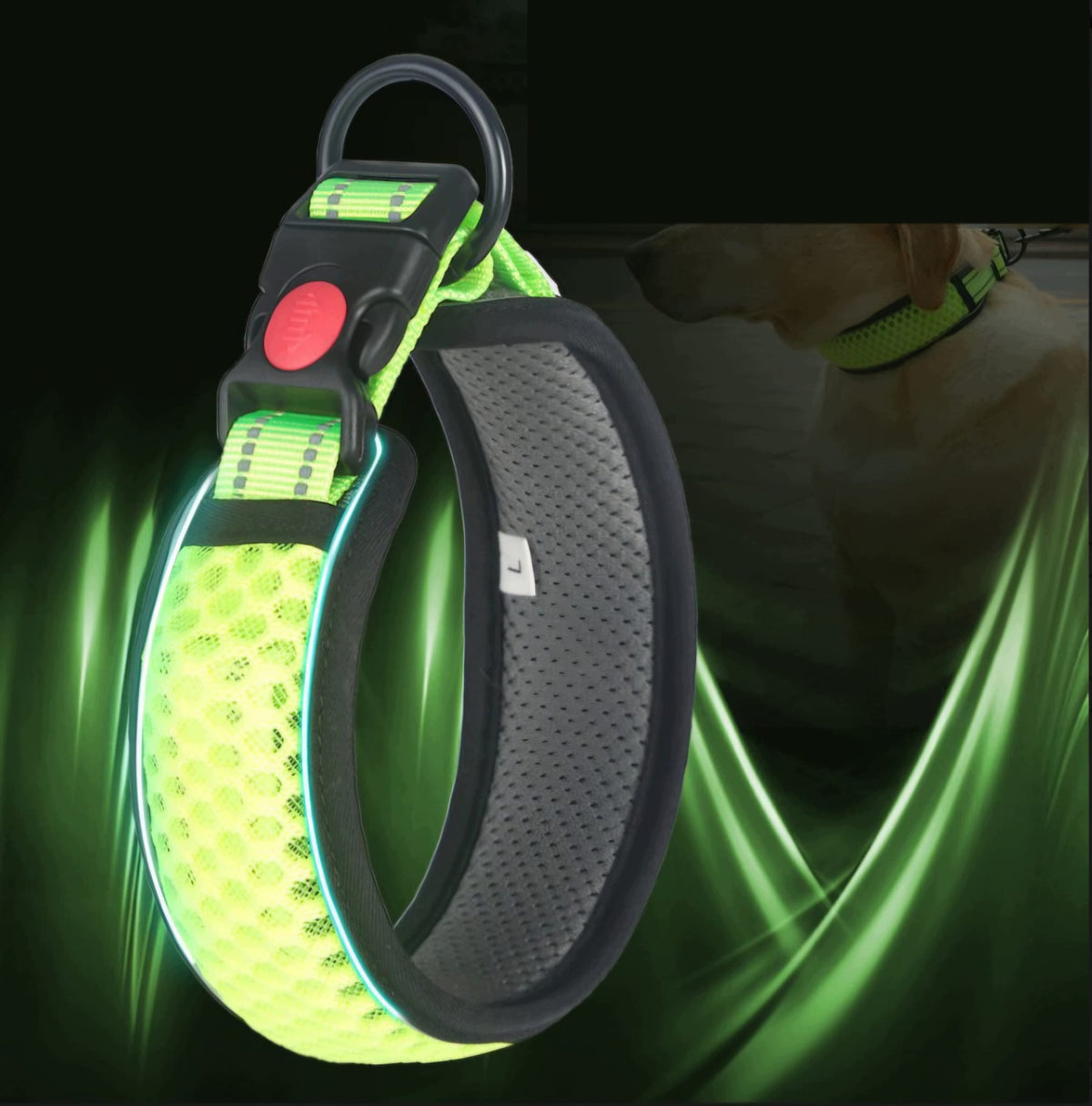 WIDE SPORTS COLLAR HONEYCOMB NEON REFLECTIVE COLOR Manufacturer code e-zwierz