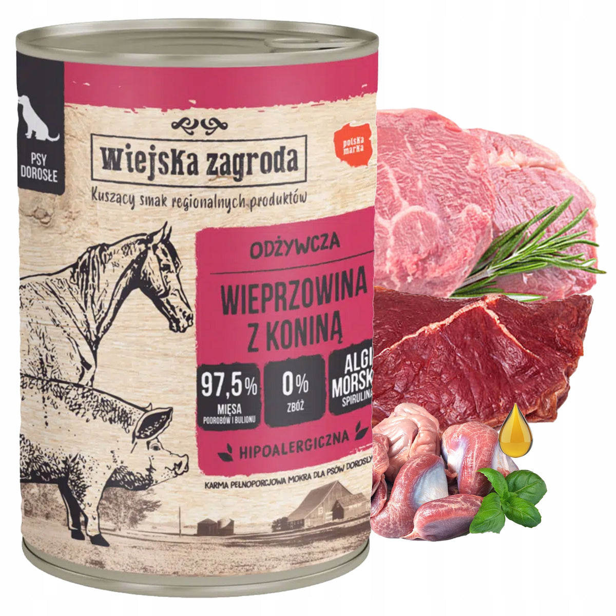 WIEJSKA ZAGRODA PORK WITH HORSEMEAT 400g
