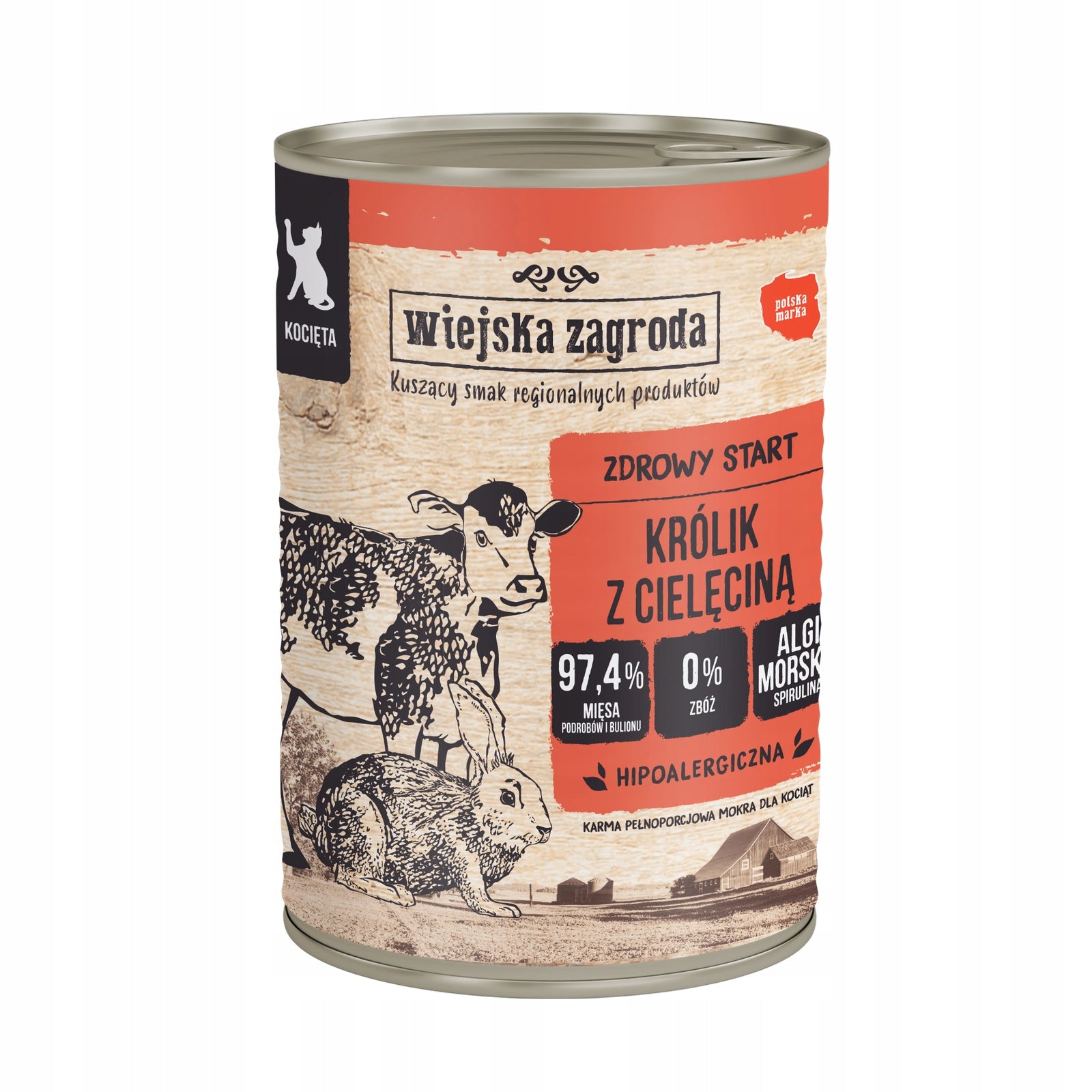 WIEJSKA ZAGRODA Rabbit with Veal 400g for kittens