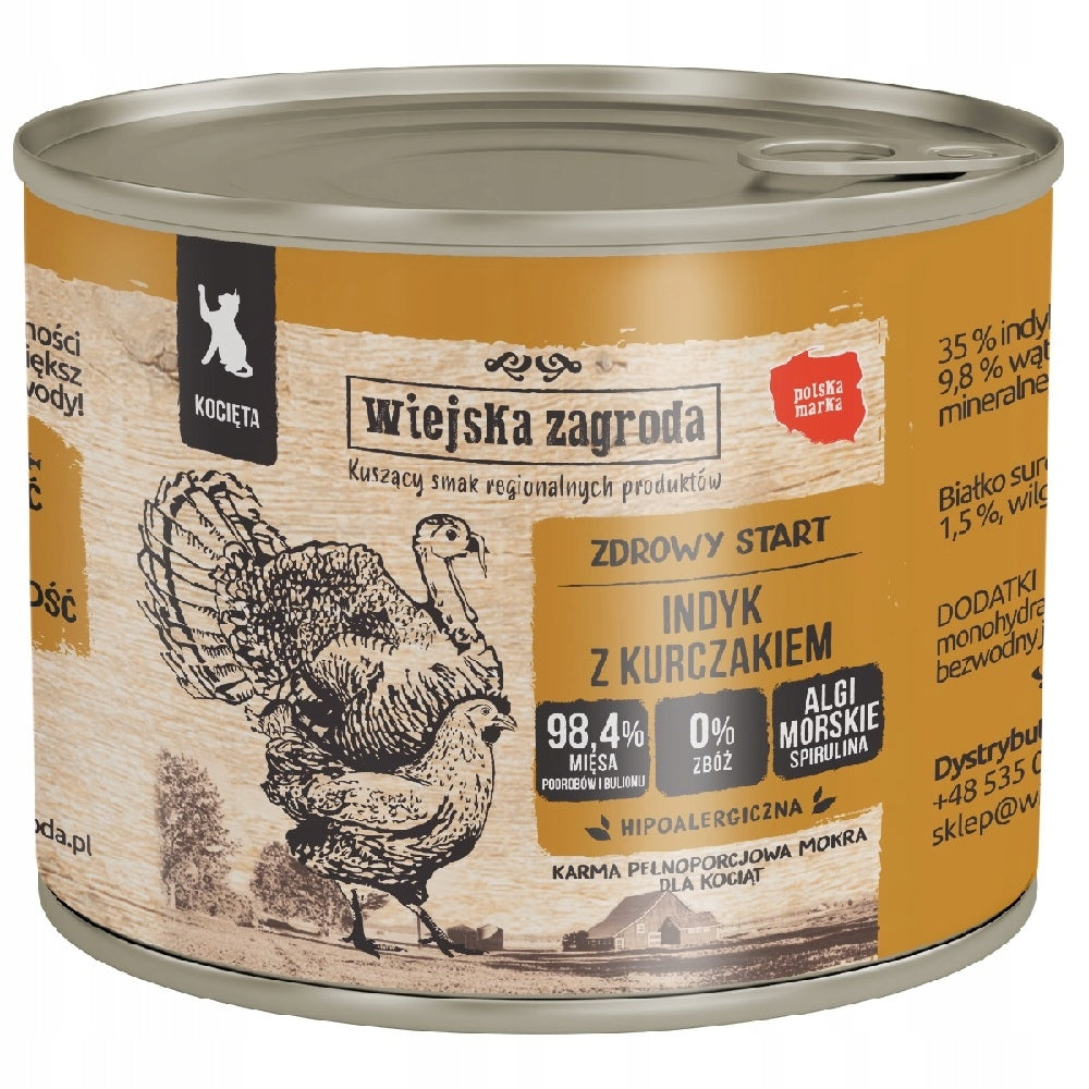 WIEJSKA ZAGRODA Wet cat food Kitten MIX OF FLAVORS 6x 200g Brand Wiejska Zagroda