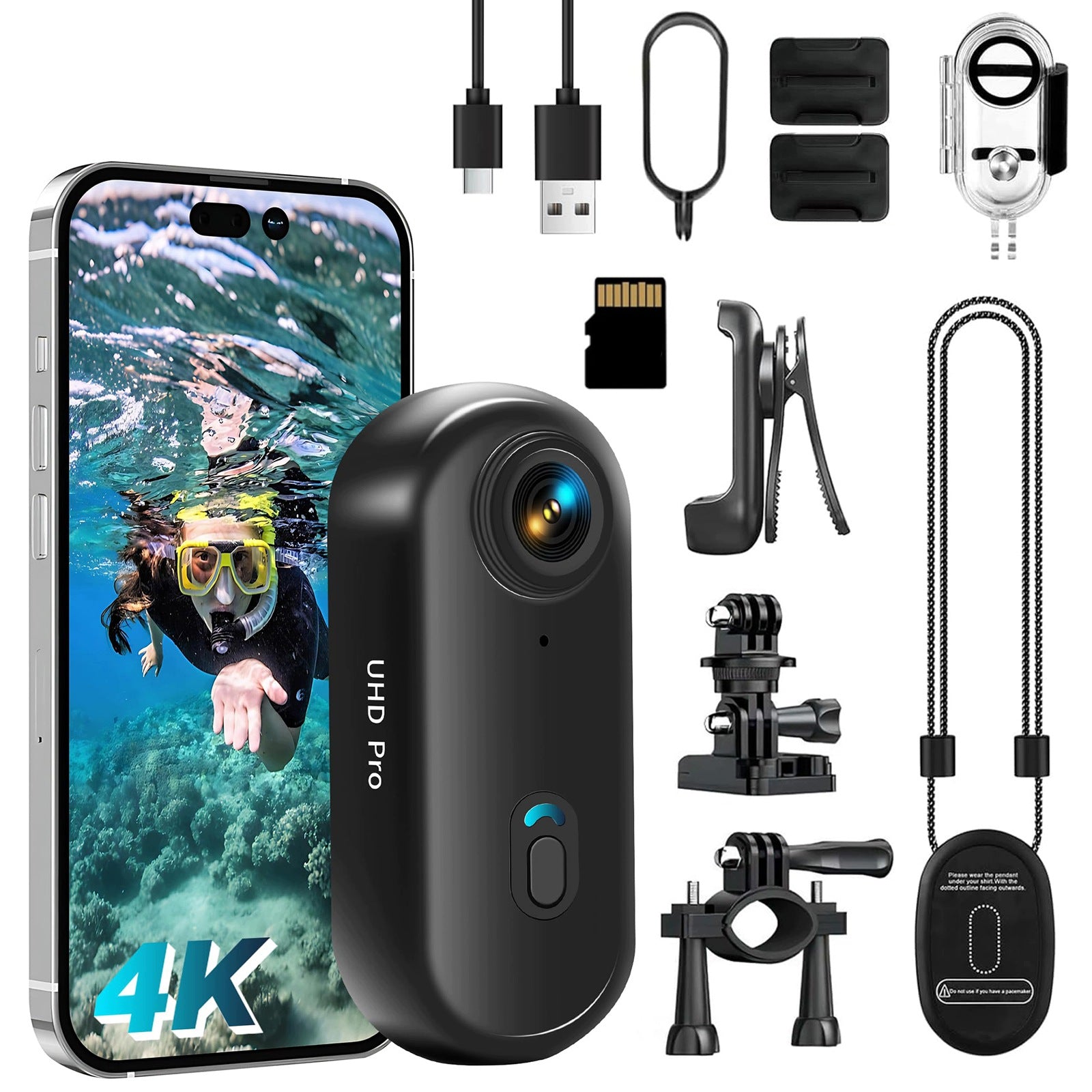 WIFI Action Cam 128G 4K 30 fps 30M Wasserdicht 120°-Photo Weitwinkel