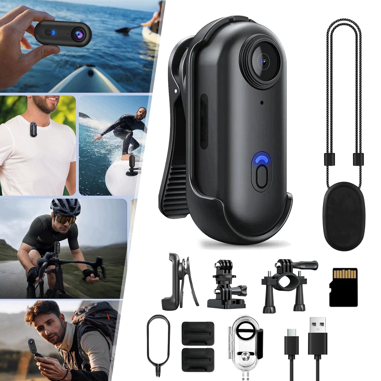 WIFI Action Cam 128G 4K 30 fps 30M Wasserdicht 120°-Photo Weitwinkel