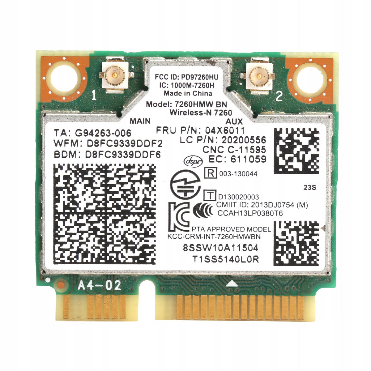 WIFI BLUETOOTH WIRELESS NETWORK CARD 4.0 2.4GHZ MINI PCIE Manufacturer no brand