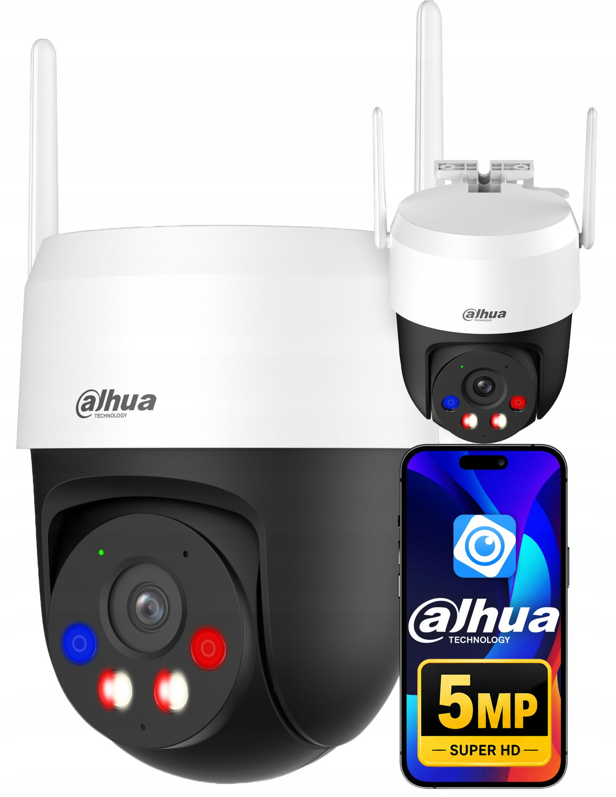 WIFI CAMERAS ROTATING x2 5MP 3K DAHUA DETERRENCE FULL COLOR P5AS-PV Packaging status original