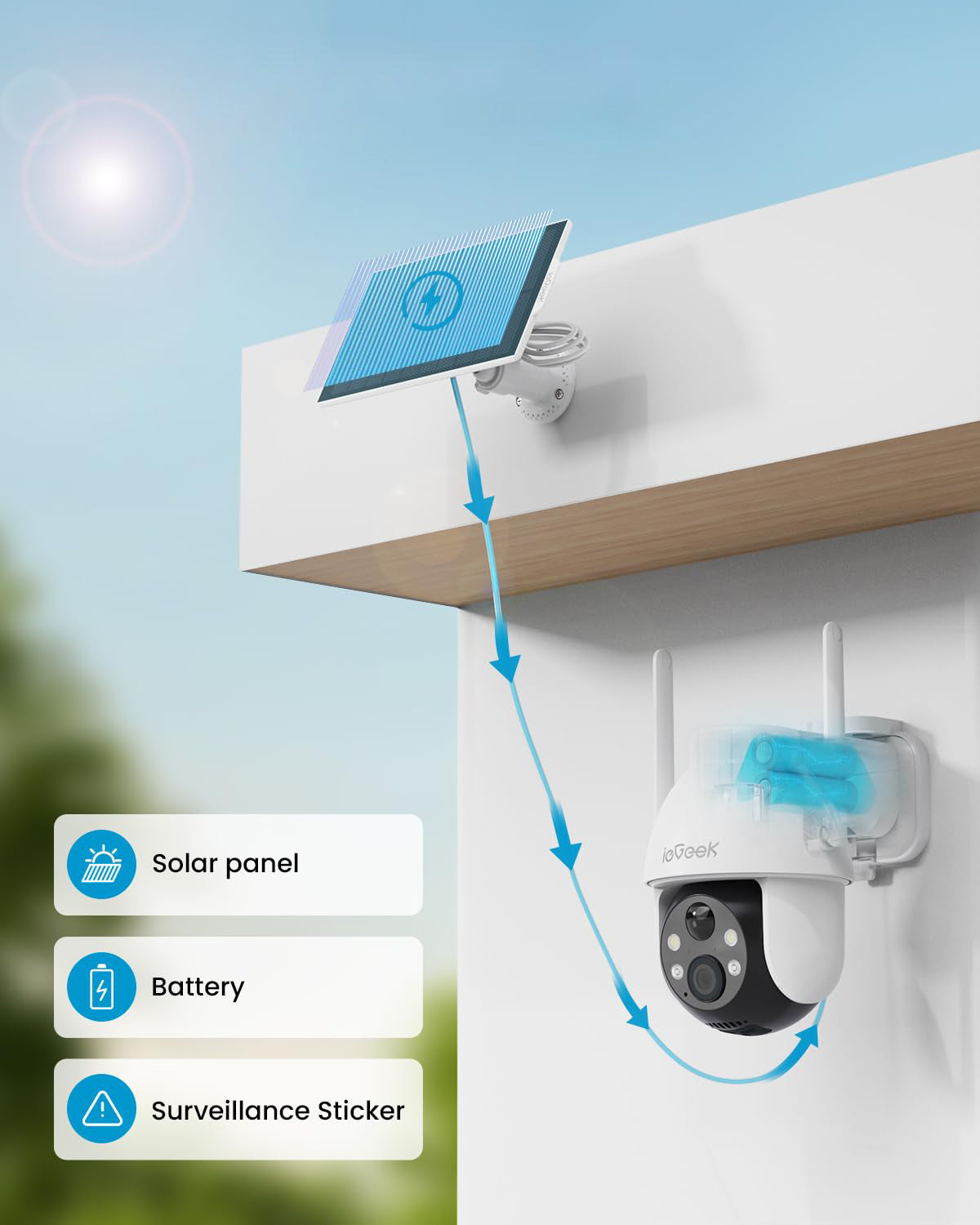 WIFI IP SMART CAMERA EXTERNAL ROTATING 3MPX 2K 4x ZOOM FOR SURVEILLANCE Packaging status original