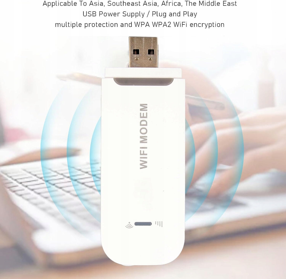 WIFI ROUTER 4G LTE USB 150MB/S PER SIM CARD UP TO 10 USERS Model Szybki router WiFi 4G, do 150 Mb/s, obsługuje 10 u