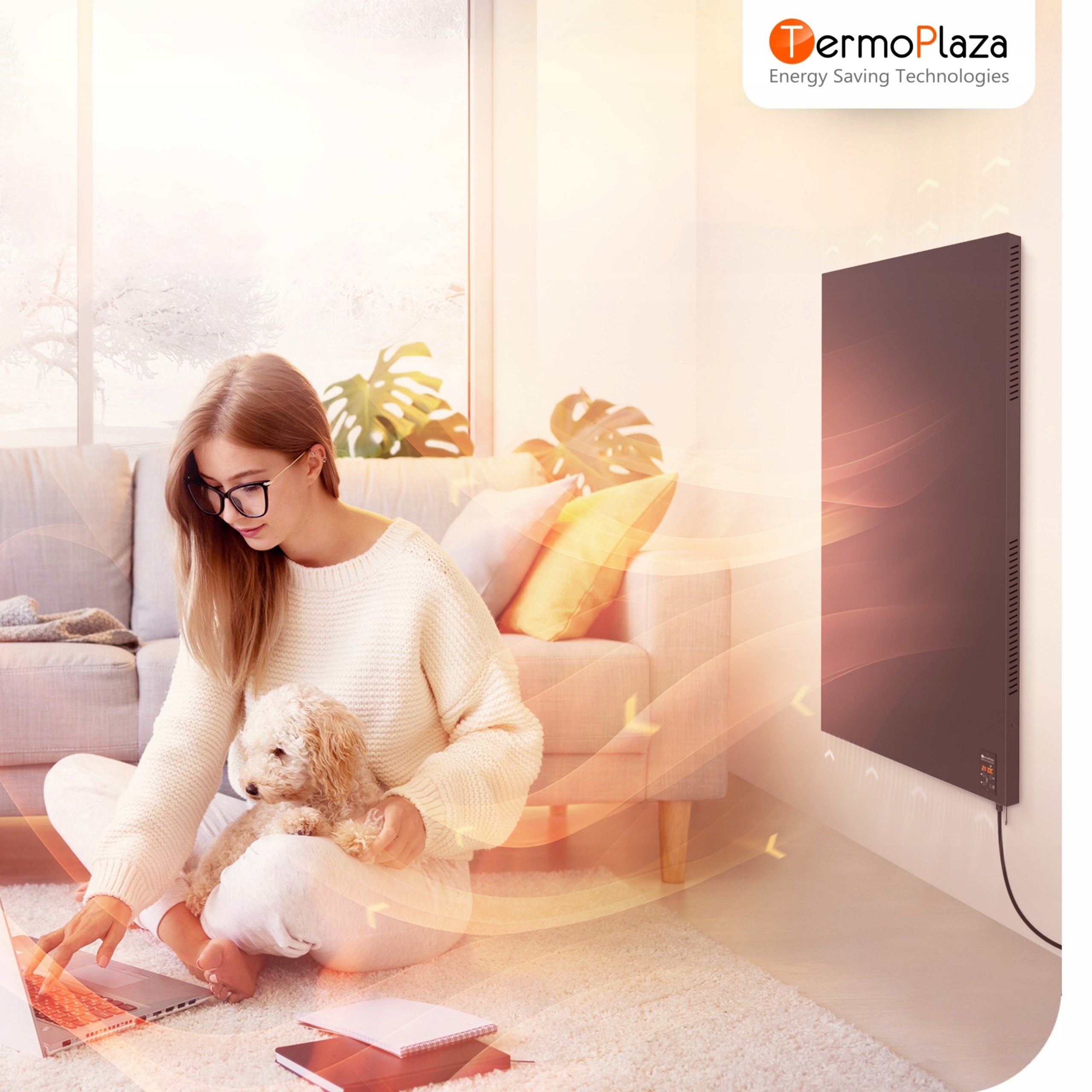 WIFI Smart Convector Heater Black Vertical 750W 18m Energy Efficient EAN (GTIN) 5904181455367