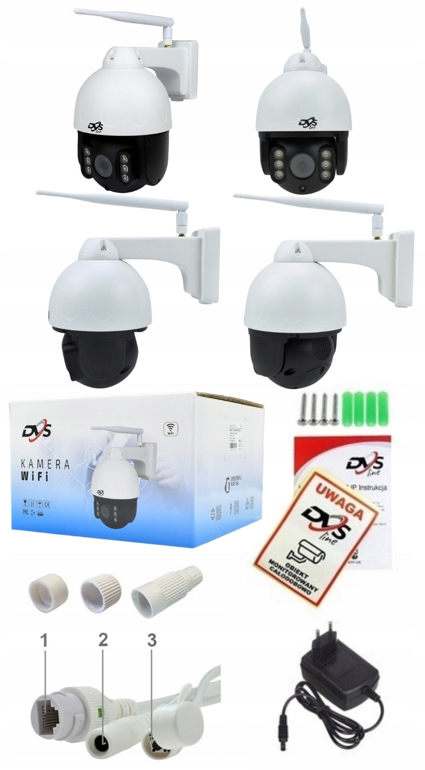 WIFI WIRELESS CAMERA KIT FOR MONITORING 2 ROTARY CAMERAS 5Mpx 1TB Manufacturer code ZESTAW 2 OBROTOWE KAMERY WIFI 5MPX MONITORING